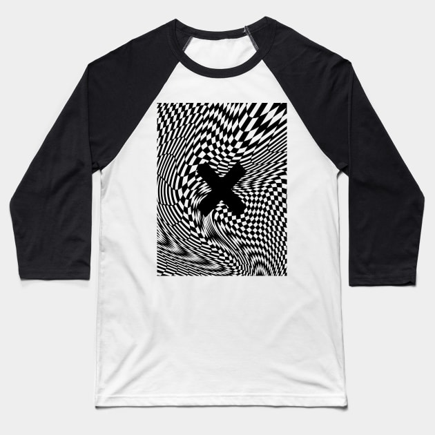 Synesthesia on White Baseball T-Shirt by SWAMPMEAT